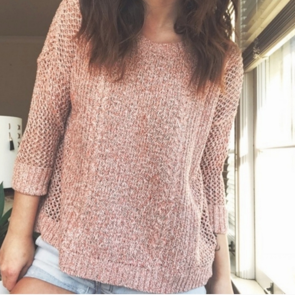 Madewell 'Marled Plaza' Peach Sweater